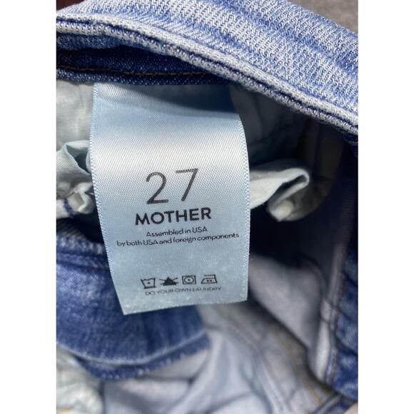 Mother Jeans Womens 27 Blue The Laced Hustler Ankle One Smart Cookie Raw Hem - Picture 8 of 16